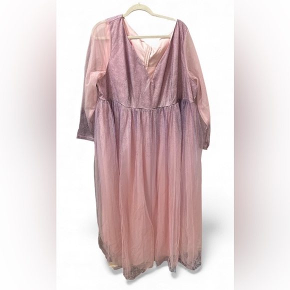 NWT Xpluswear Design Plus Size Formal
Purple V Neck Long Sleeve Sequin Maxi - Picture 3 of 4